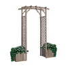 Portale grigliato con 2 fioriere Patio in legno tropicale naturale per recinzioni giardino e terrazzo