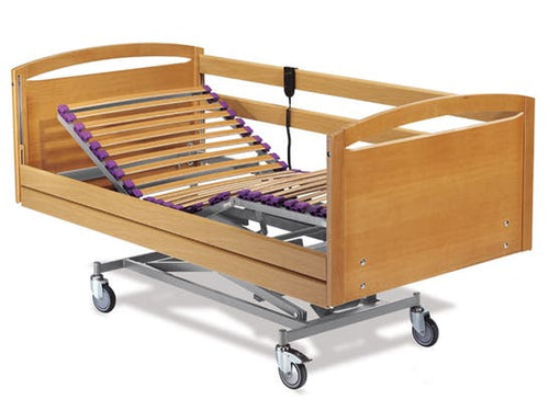 Rete letto di 190 cm regolabile in altezza con sponde e testiere in legno
