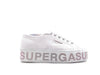 SUPERGA PLATFORM LETTERING White opalescente violet