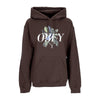 OBEY Felpa Cappuccio Donna Bird Old School Pullover Hood Dark Chocolate da donna