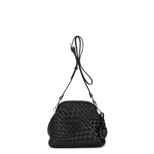 POCHETTE CON INTRECCIO E ACCESSORIO PENDENTE