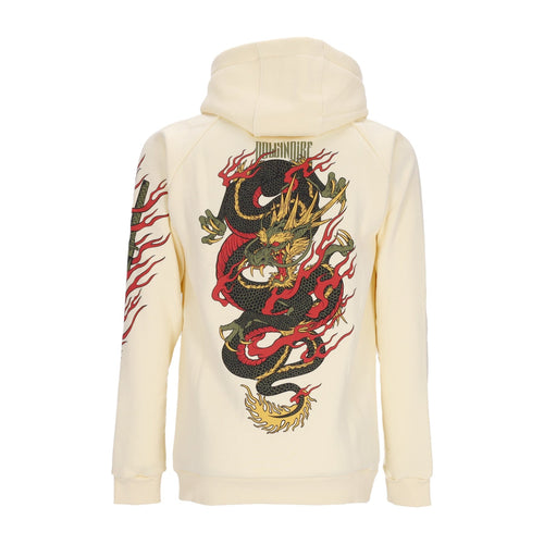 DOLLY NOIRE Felpa Cappuccio Uomo Ryu Dragon Hoodie Beige da uomo