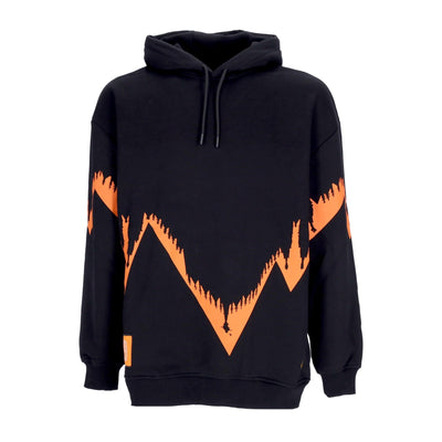 DOLLY NOIRE Felpa Cappuccio Uomo Bench Milano Outline Oversize Hoodie Black/red da uomo