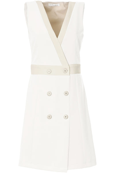 ABITO DOPPIOPETTO CON CINTURA A CONTRASTO