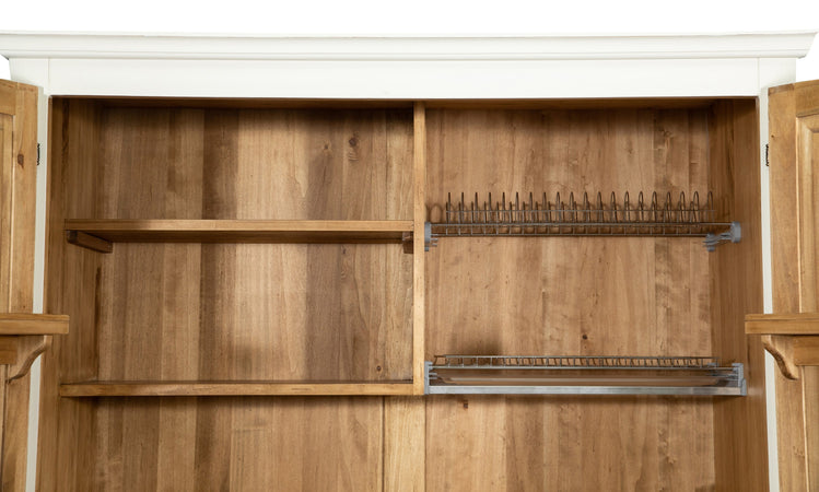 Biscottini Biscottini Credenza Cucina Legno Massello Tiglio Bianca Anticata 130x67x210