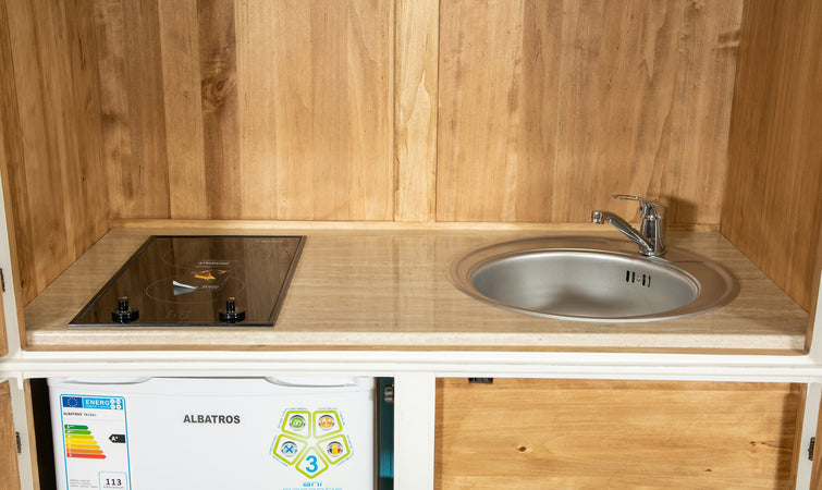 Biscottini Biscottini Credenza Cucina Legno Massello Tiglio Bianca Anticata 130x67x210