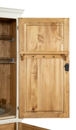 Biscottini Biscottini Credenza Cucina Legno Massello Tiglio Bianca Anticata 130x67x210