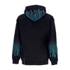VISION OF SUPER Felpa Cappuccio Uomo Negative Flames Hoodie Black/balsam Green da uomo