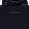 VISION OF SUPER Felpa Cappuccio Uomo Negative Flames Hoodie Black/balsam Green da uomo