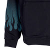 VISION OF SUPER Felpa Cappuccio Uomo Negative Flames Hoodie Black/balsam Green da uomo