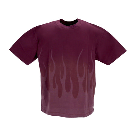 VISION OF SUPER Maglietta Uomo Corrosive Flames Tee Grape Wine da uomo