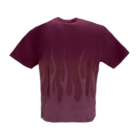 VISION OF SUPER Maglietta Uomo Corrosive Flames Tee Grape Wine da uomo