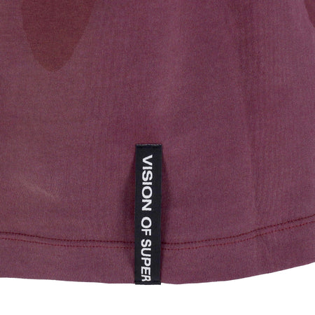 VISION OF SUPER Maglietta Uomo Corrosive Flames Tee Grape Wine da uomo