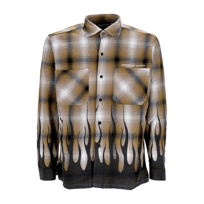 VISION OF SUPER Camicia Manica Lunga Uomo Flames Shirt Plantation da uomo