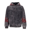 VISION OF SUPER Felpa Cappuccio Uomo Embroidered Flames Hoodie Grey/red da uomo