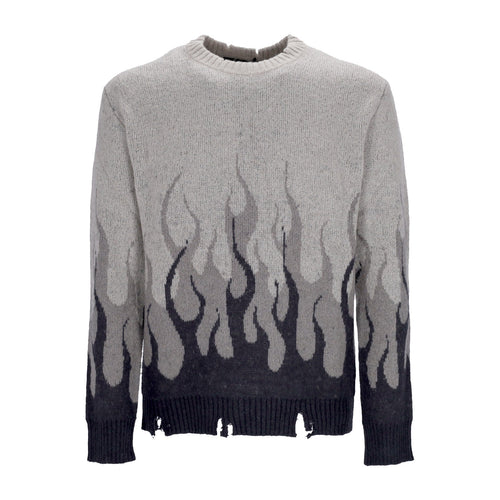 VISION OF SUPER Maglione Uomo Double Flames L/s Jumper London Fog da uomo