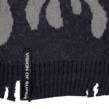 VISION OF SUPER Maglione Uomo Double Flames L/s Jumper London Fog da uomo