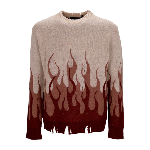 VISION OF SUPER Maglione Uomo Double Flames L/s Jumper Grape Wine da uomo