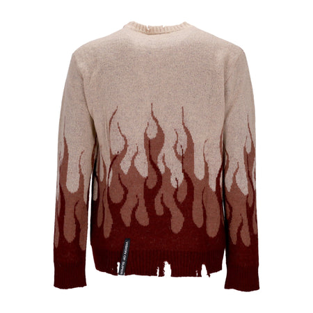 VISION OF SUPER Maglione Uomo Double Flames L/s Jumper Grape Wine da uomo