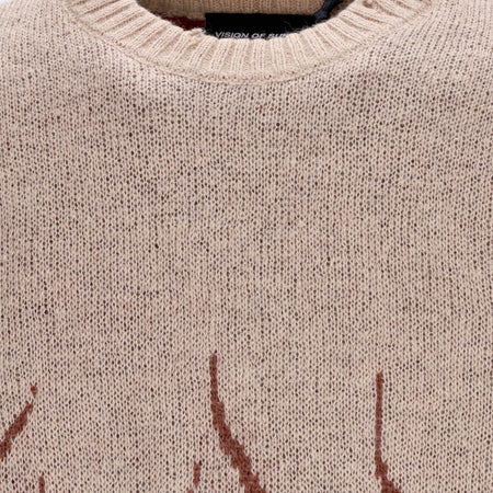 VISION OF SUPER Maglione Uomo Double Flames L/s Jumper Grape Wine da uomo