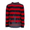 VISION OF SUPER Maglione Uomo Black Flames Jumper Red da uomo