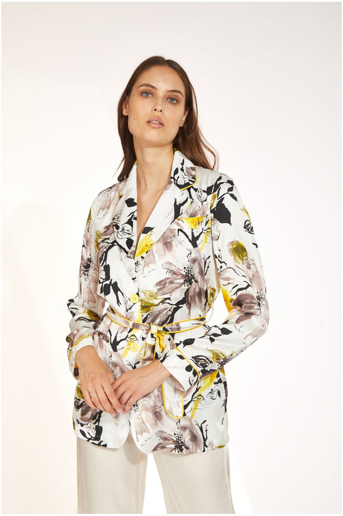 GIACCA STAMPATA SFODERATA CON BORDI E FUSCIACCA