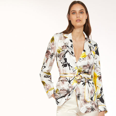 GIACCA STAMPATA SFODERATA CON BORDI E FUSCIACCA