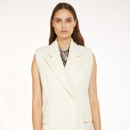 GILET CON PROFILI IN SIMILPELLE