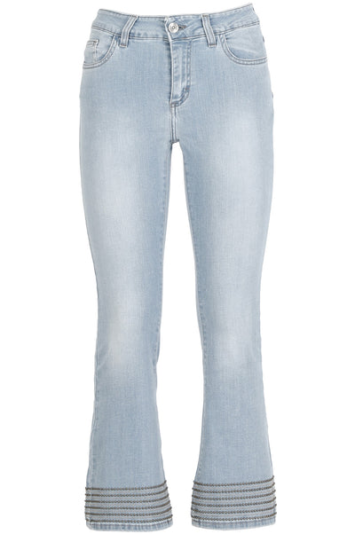 DENIM CROPPED FLARE CON BORCHIETTE