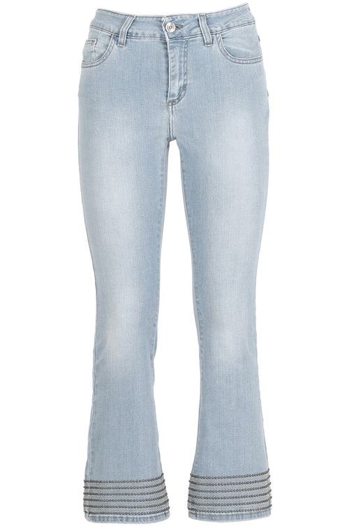 DENIM CROPPED FLARE CON BORCHIETTE