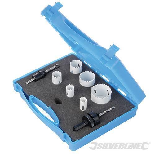 Kit di 9 seghe a tazza bi-metallica per elettricisti denti HSS temprati Silverline - Eternal Brico