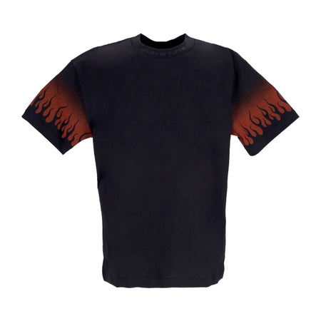 VISION OF SUPER Maglietta Uomo Negative Flames Tee Black/red da uomo