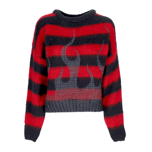 VISION OF SUPER Maglione Donna Black Flames Jumper Red da donna
