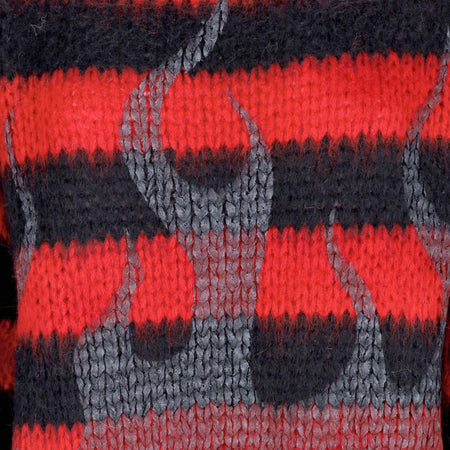 VISION OF SUPER Maglione Donna Black Flames Jumper Red da donna