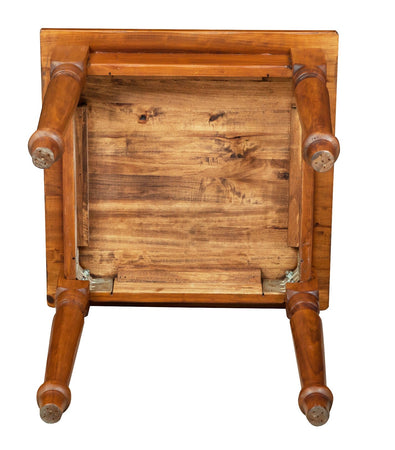 Biscottini Tavolo Country in legno massello di tiglio finitura noce L70xPR70xH78 cm. Made in Italy