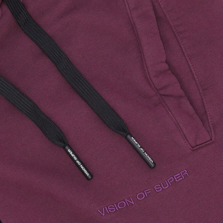 VISION OF SUPER Pantalone Tuta Felpato Uomo Corrosive Flames Pants Grape Wine da uomo