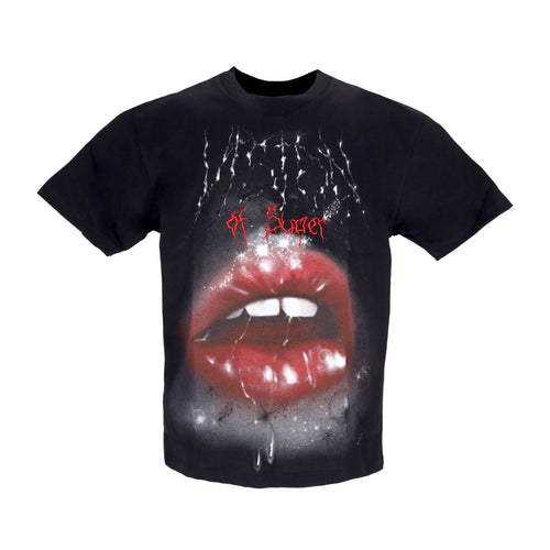 VISION OF SUPER Maglietta Uomo Rock Mouth Print Tee Black da uomo