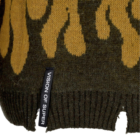 VISION OF SUPER Maglione Uomo Double Flames L/s Jumper Plantation da uomo