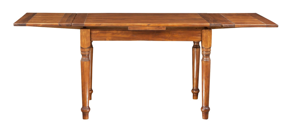 Biscottini Tavolo Country allungabile in legno massello di tiglio finitura noce L120xPR80xH80 cm. Made in Italy