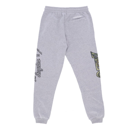 MITCHELL &amp; NESS Pantalone Tuta Felpato Uomo Nba Ghost Green Camo Sweatpants Hardwood Classics Loslak Grey Heather da uomo
