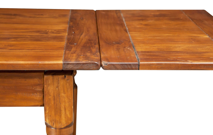 Biscottini Tavolo Country allungabile in legno massello di tiglio finitura noce L120xPR80xH80 cm. Made in Italy