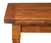 Biscottini Tavolo Country allungabile in legno massello di tiglio finitura noce L120xPR80xH80 cm. Made in Italy
