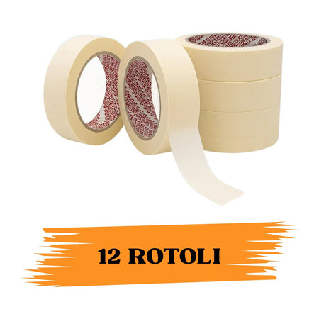 EcoPrice Nastro Adesivo Carta Gommata 25Mmx50m 12 ROTOLI