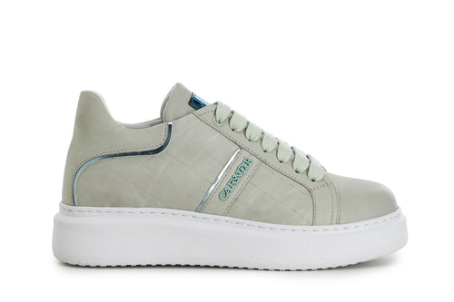 SNEAKERS IN PELLE STAMPA INTRECCIO