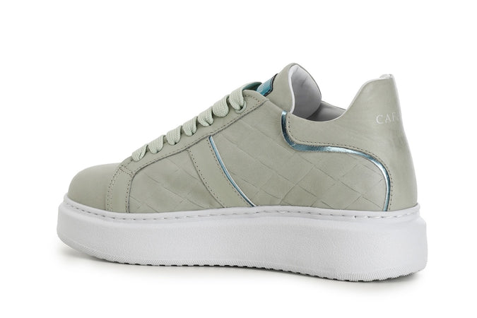 SNEAKERS IN PELLE STAMPA INTRECCIO