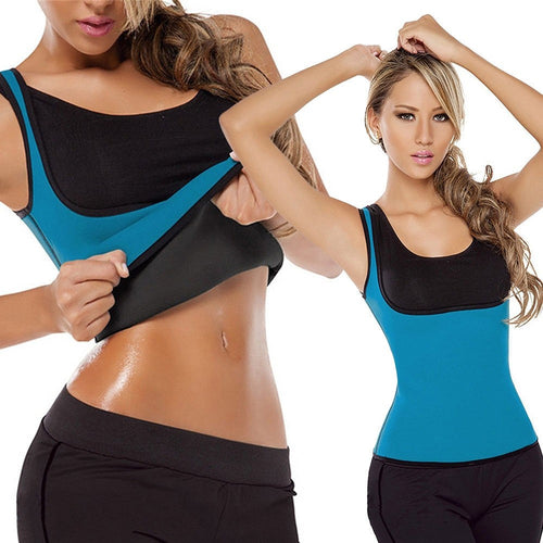 Canotta Snellente Donna Cami Hot Shapers Dimagrante Neotex Azzurra Per Fitness