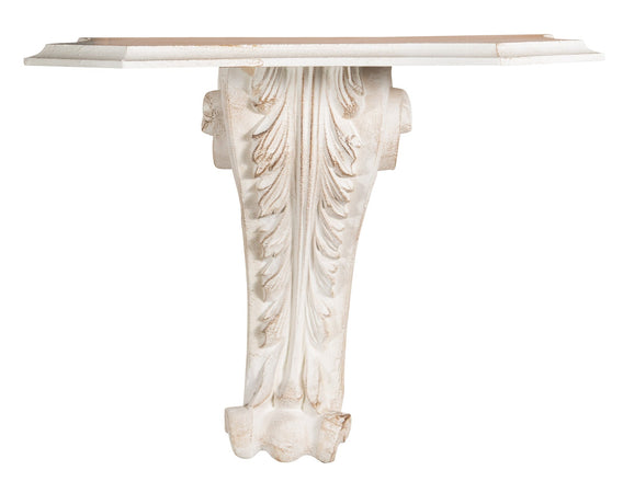 Biscottini Mensola Muro Biscottini Legno Bianco Anticato 39x24x33 Artigianale Italiano