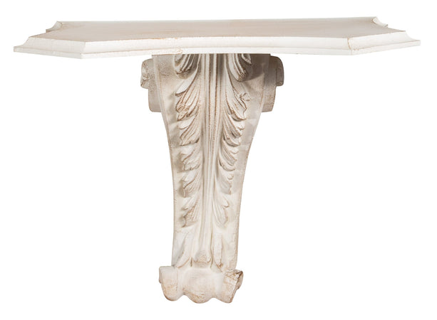 Biscottini Mensola Muro Biscottini Legno Bianco Anticato 39x24x33 Artigianale Italiano