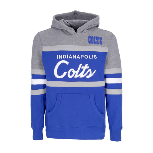 MITCHELL & NESS Felpa Cappuccio Uomo Nfl Headcoach Hoodie Indcol Royal da uomo