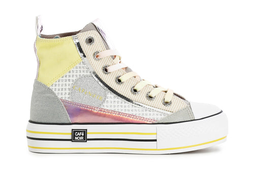 SNEAKERS MID PATCHWORK IN TESSUTO
